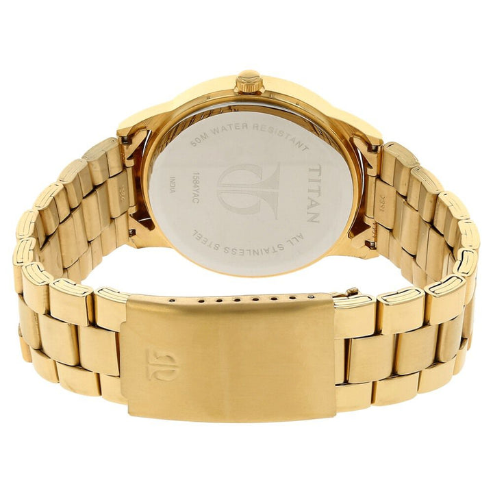 Titan Quartz Analog with Day and Date Silver Dial Stainless Steel Strap Watch for Men NS1584YM02