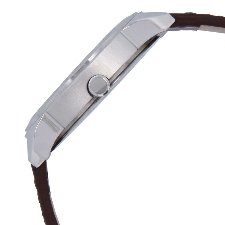 Titan Quartz Multifunction Champagne Dial Leather Strap Watch for Men-NK1585SL05