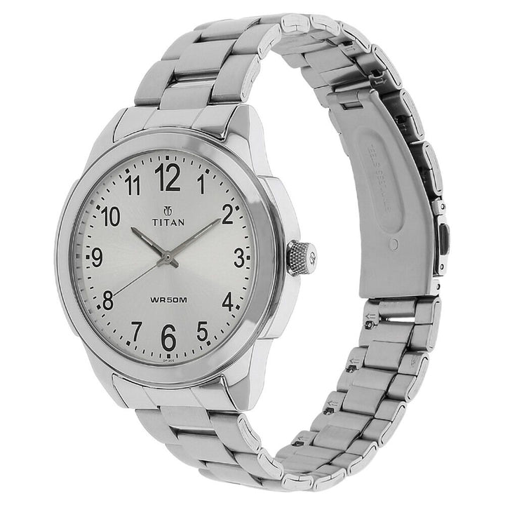 Titan Analog White Dial Quartz Metal Strap watch for Men - The Watch Factory ®
