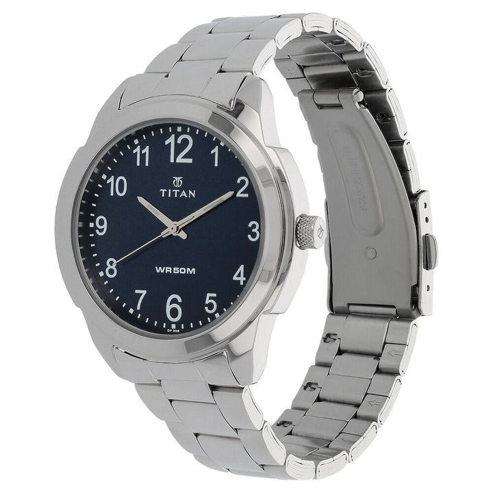 Titan Analog Blue Dial Stainless Steel Strap watch for Men - The Watch Factory ®