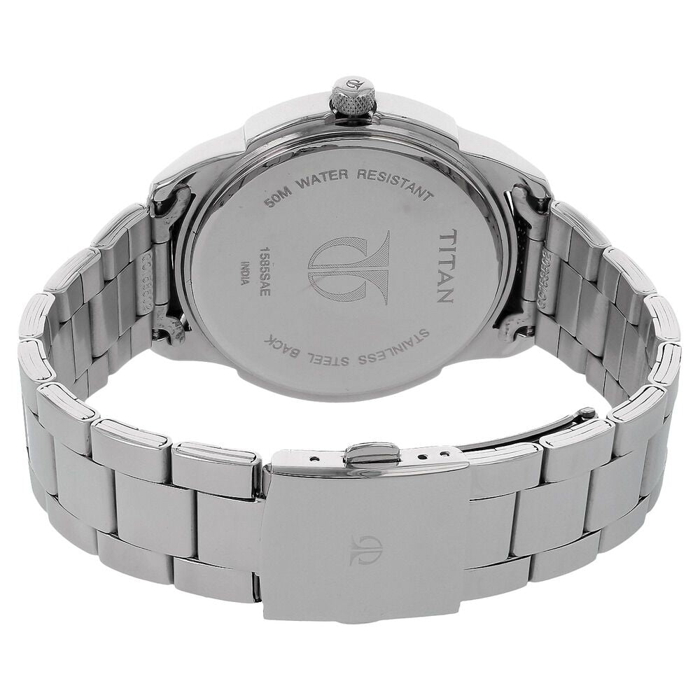 Titan Analog Blue Dial Stainless Steel Strap watch for Men NS1585SM05