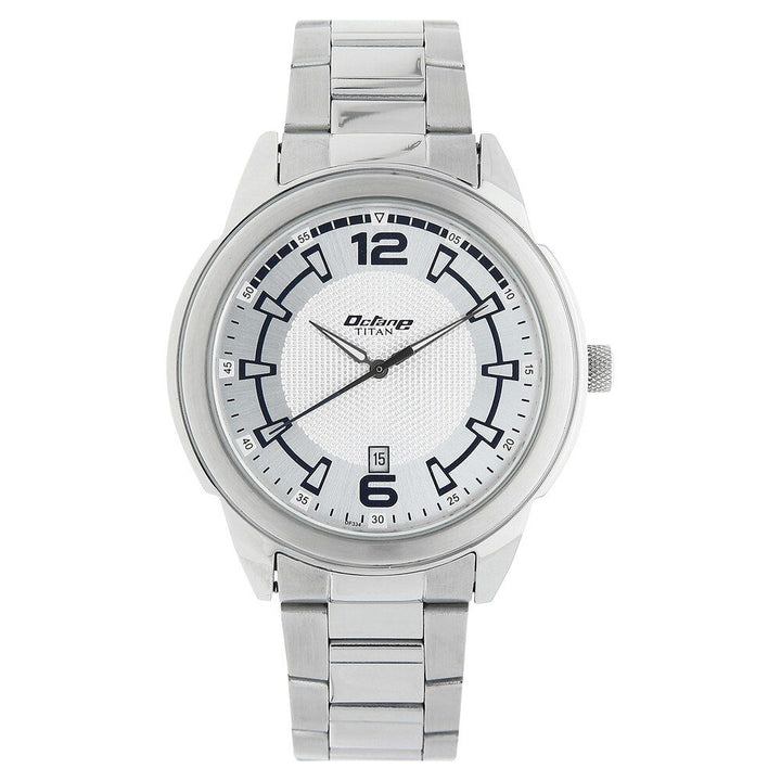 Titan Quartz Analog Silver Dial Watch for Men-1585SM06