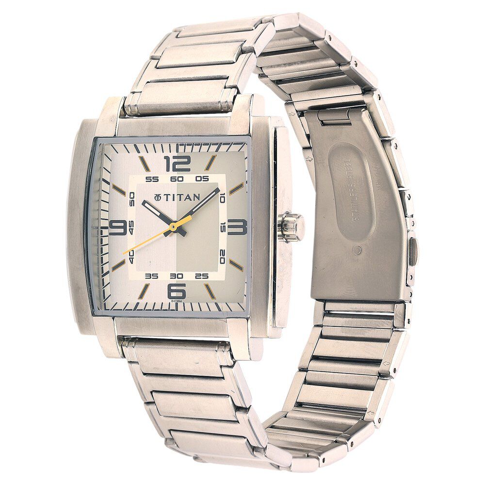 Titan Silver Dial Analog Stainless Steel Strap watch forMen-NF1586SM01C
