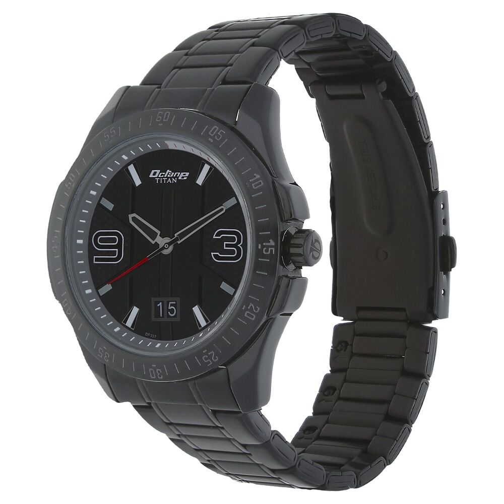 Titan Anthracite Analog with Date Metal Strap watch for Men-NK1587NM01B