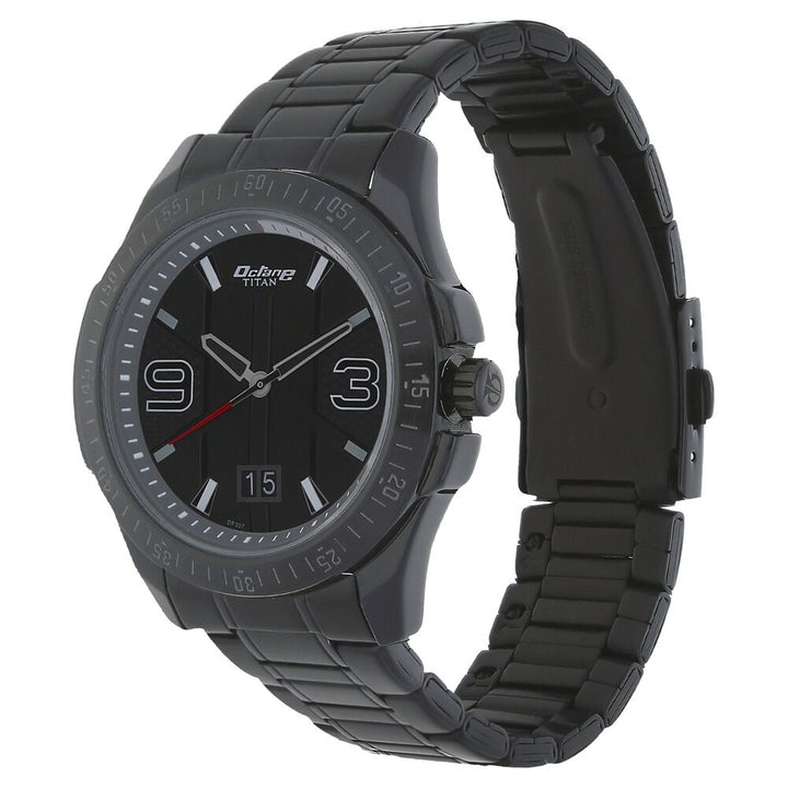 Titan Anthracite Analog with Date Metal Strap watch for Men-NK1587NM01B