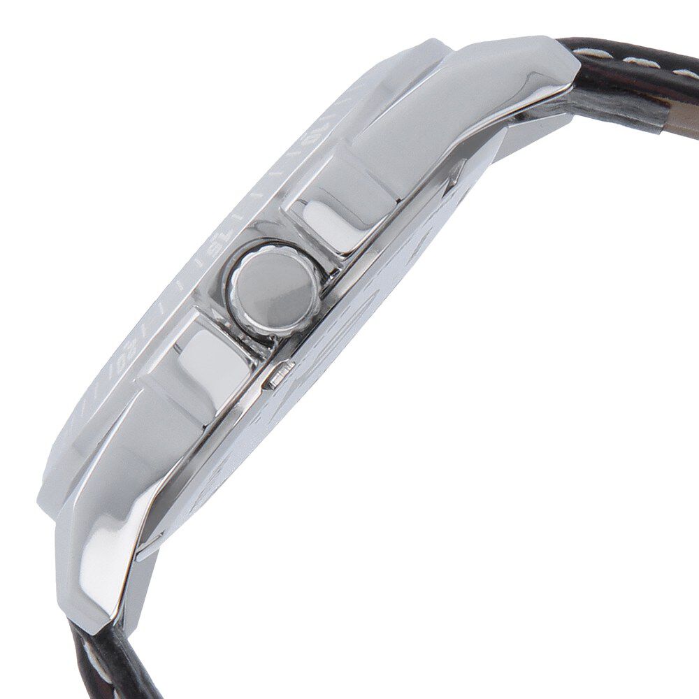 Titan Quartz Analog with Day and Date Silver Dial Leather Strap Watch for Men-NJ1587SL03