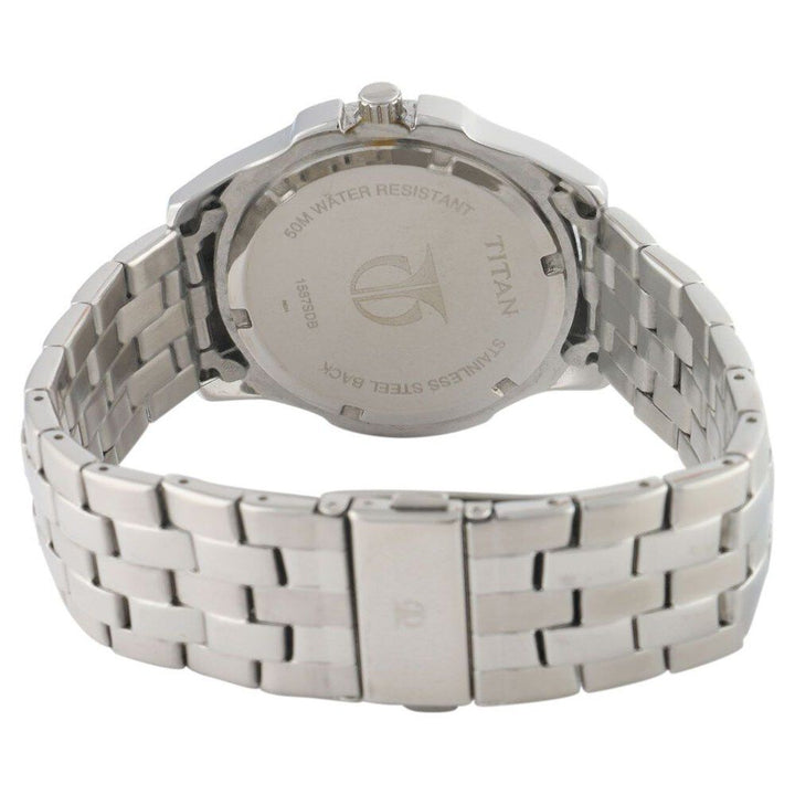 Titan Octane Black Dial Analog Stainless Steel Strap watch for Men-NF1587SM02C