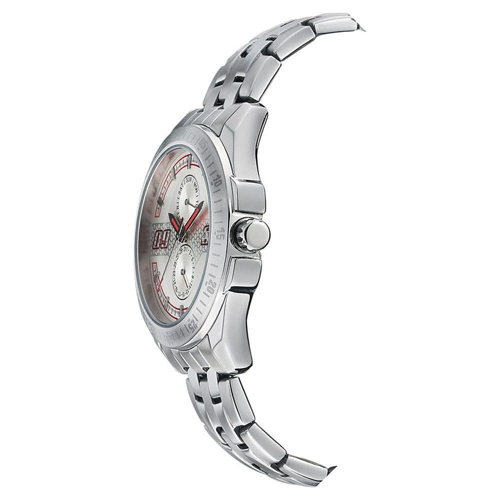 Titan Quartz Analog with Day and Date Silver Dial Stainless Steel Strap Watch for Men-NF1587SM04