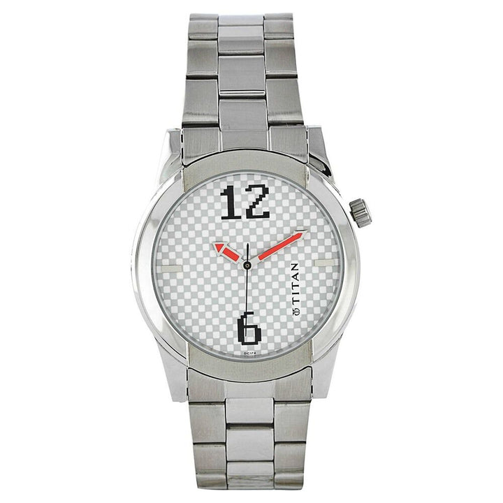 Titan Quartz Analog Silver Dial Watch for Men-NE1588SM02