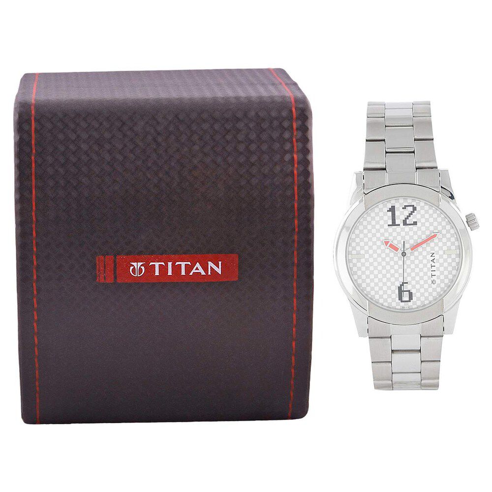Titan Quartz Analog Silver Dial Watch for Men-NE1588SM02