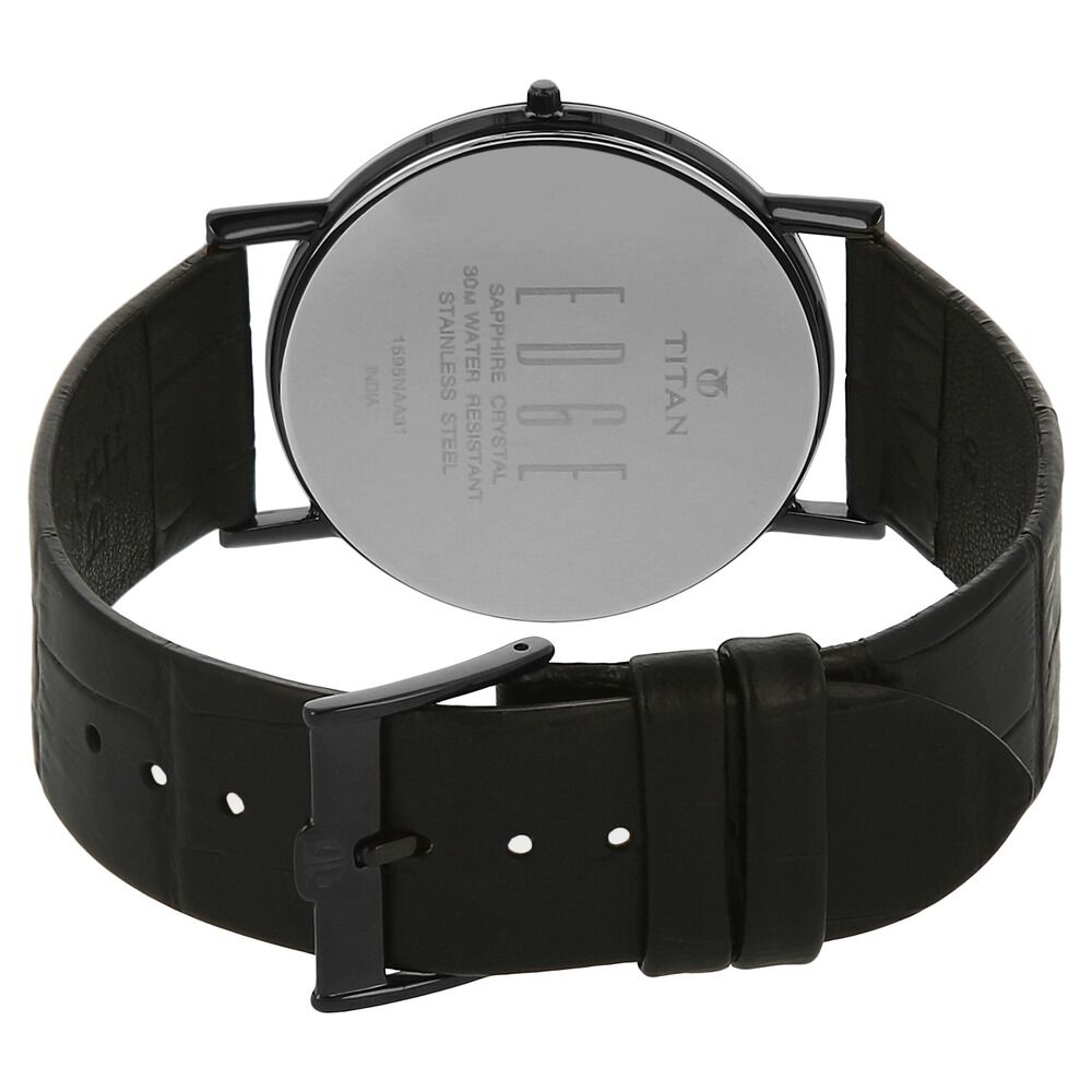 Titan Quartz Analog Black Dial Leather Strap Watch for Men - The Watch Factory ®