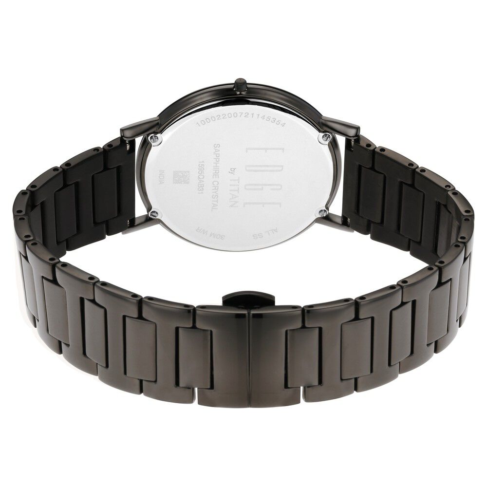 Titan Edge Beige Dial Analog Stainless Steel Strap watch for Men-1595QM01