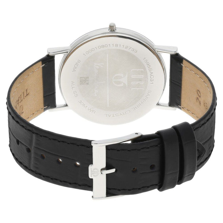 Titan Xerxes Desai Quartz Analog Black Dial Leather Strap Unisex Watch-1595SL01