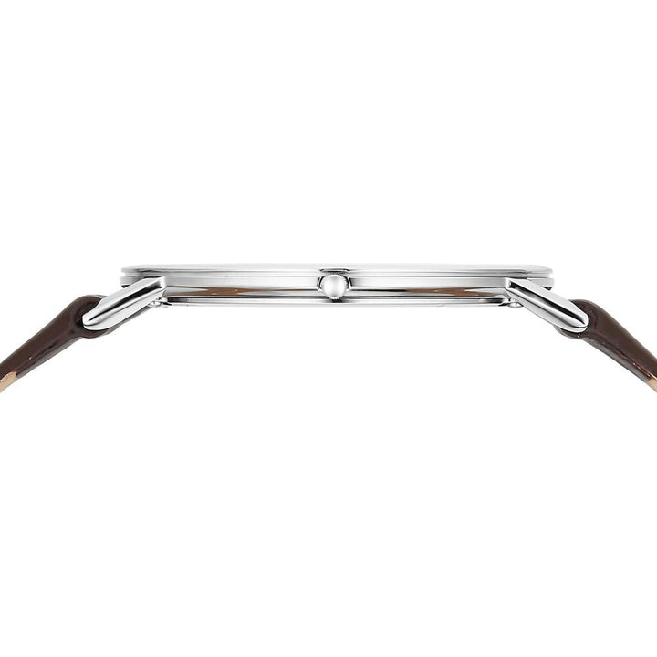 Titan Edge Silver Dial Analog Stainless Steel Leather Strap Watch for Men - The Watch Factory ®