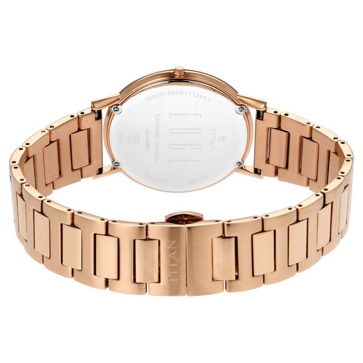 Titan Edge Anthracite Dial Quartz Stainless Steel Strap Watch for Men - The Watch Factory ®