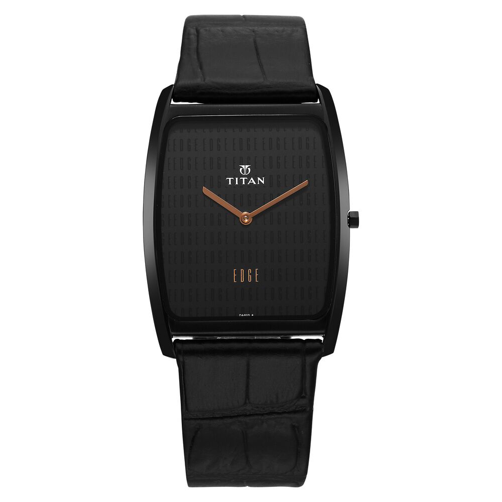 Titan Edge Black Dial Analog Leather Strap watch for Men - The Watch Factory ®