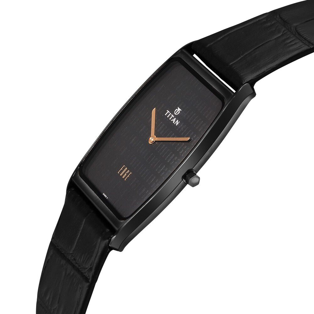 Titan Edge Black Dial Analog Leather Strap watch for Men - The Watch Factory ®
