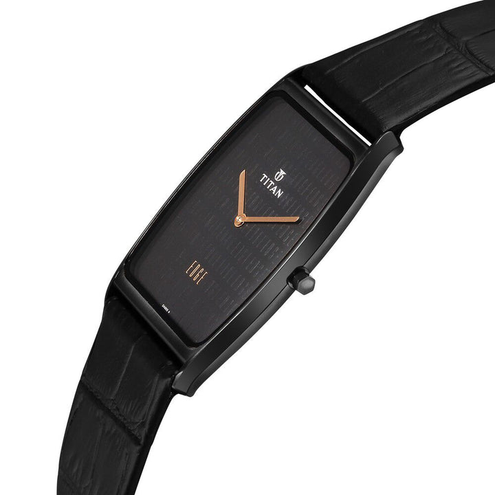 Titan Edge Black Dial Analog Leather Strap watch for Men - The Watch Factory ®