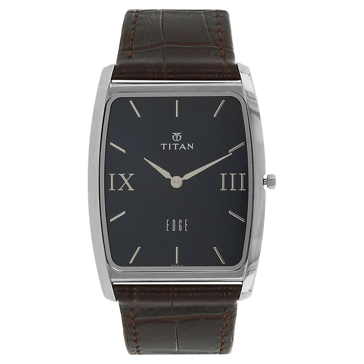 Titan Quartz Analog Blue Dial Leather Strap Watch for Men-NH1596SL02