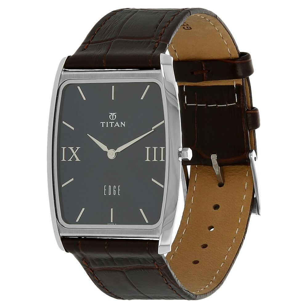 Titan Quartz Analog Blue Dial Leather Strap Watch for Men-NH1596SL02