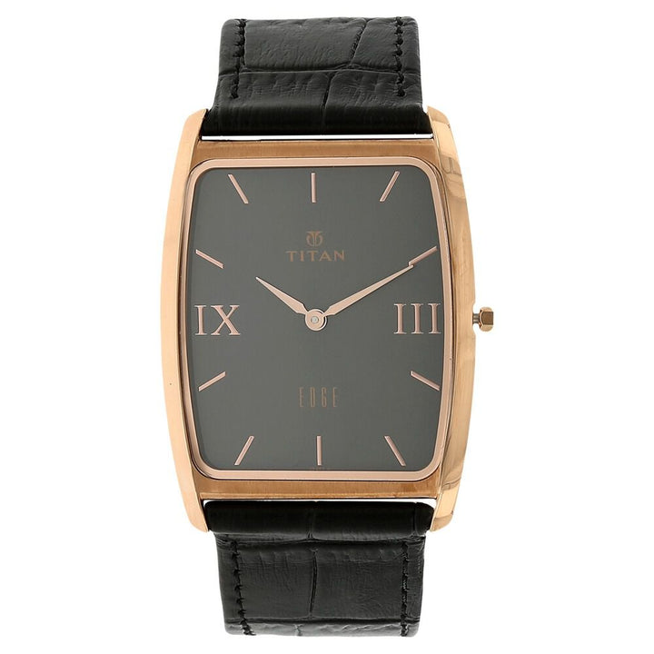 Titan Quartz Analog Grey Dial Leather Strap Watch for Men-NH1596WL02