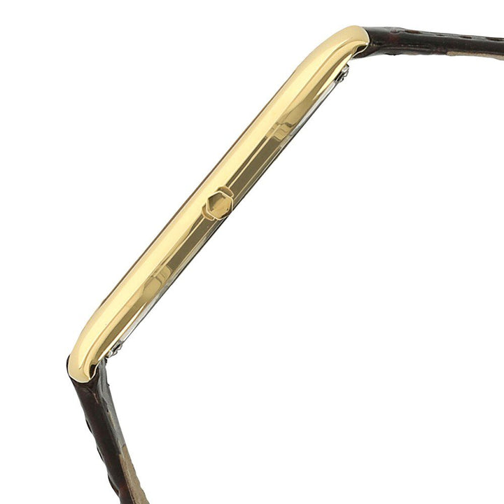 Titan Quartz Analog White Dial Leather Strap Watch for Men-NH1596YL01