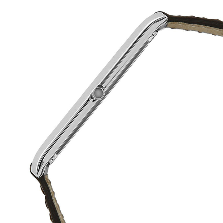 Titan Quartz Analog White Dial Leather Strap Watch for Men-NH1598SL01