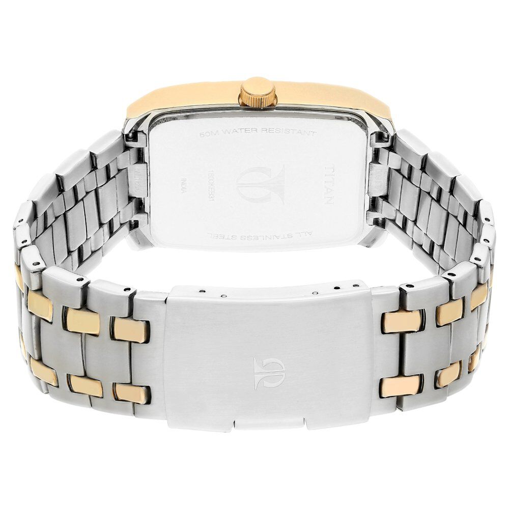 Titan Quartz Analog Silver Dial Stainless Steel Strap Watch for Men-NF1600KM01