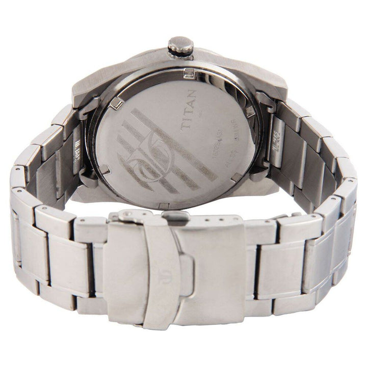 Titan Quartz Analog with Date Black Dial Stainless Steel Strap Watch for Men-1602SM01