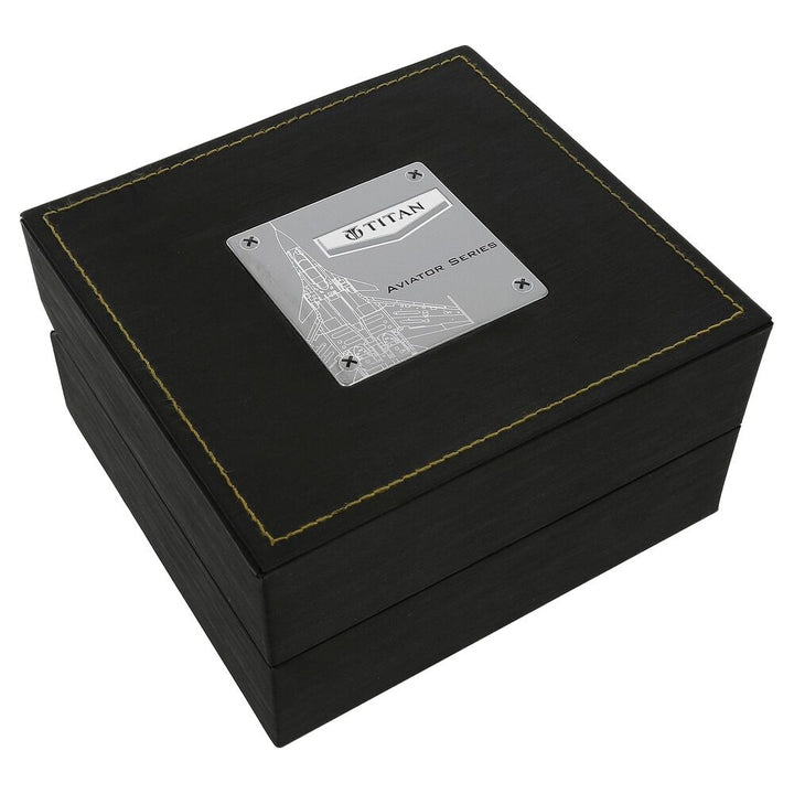 Titan Quartz Chronograph Yellow Dial Plastic Strap Watch for Men-1611NP01