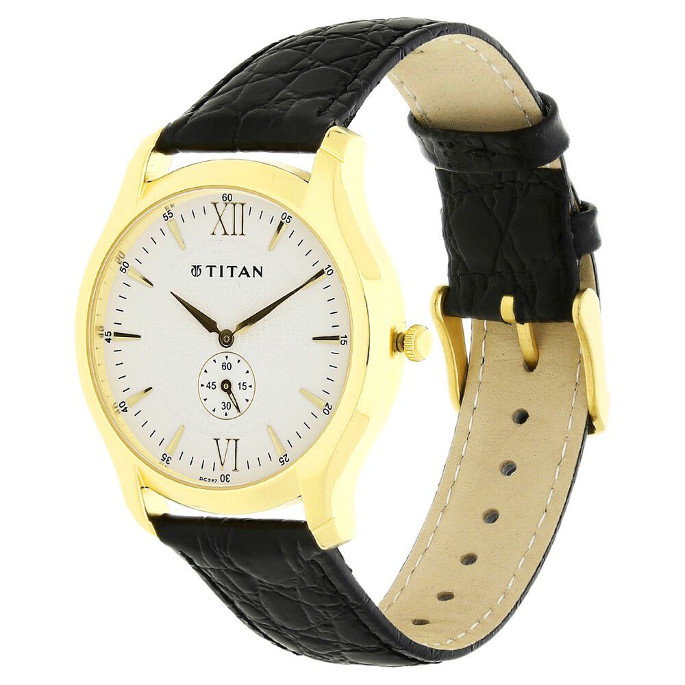 Titan Quartz Analog White Dial Metal Strap Watch for Men-1616YL01