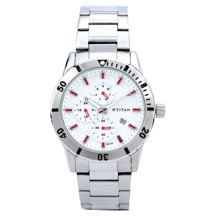 Titan Silver Dial Analog Stainless Steel Strap watch for Men-1621SM02J