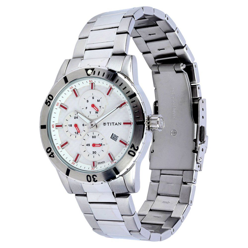 Titan Silver Dial Analog Stainless Steel Strap watch for Men-1621SM02J