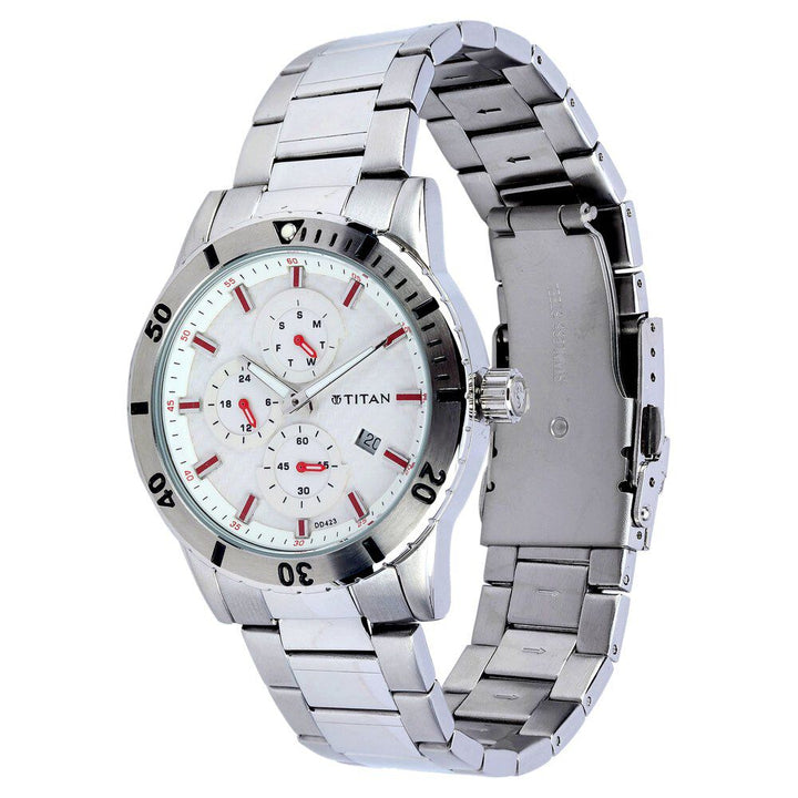 Titan Silver Dial Analog Stainless Steel Strap watch for Men-1621SM02J