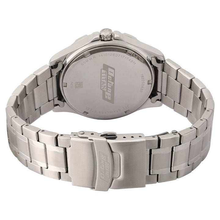 Titan Quartz Analog Silver Dial Stainless Steel Strap Watch for Men-NK1622SM02M