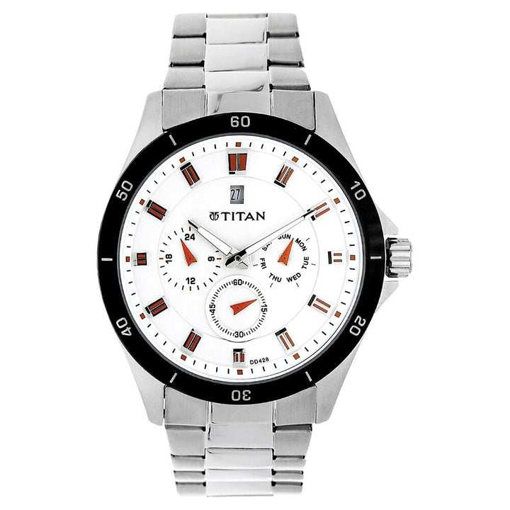 Titan Quartz Analog Silver Dial Watch for Men-1623KM02J
