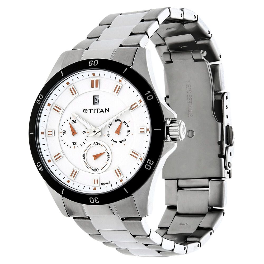 Titan Quartz Analog Silver Dial Watch for Men-1623KM02J