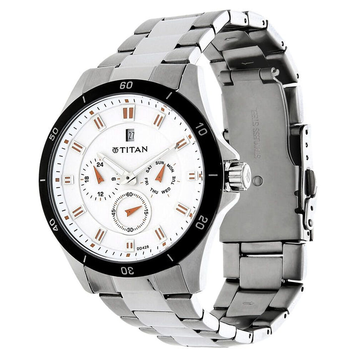 Titan Octane Silver Dial Analog Stainless Steel Strap watch for Men-1623KM02M