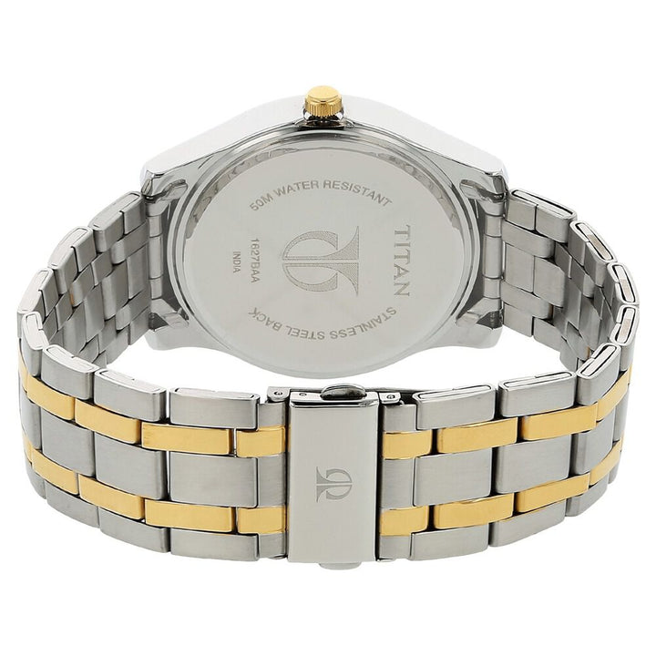 Titan Quartz Analog with Day and Date Silver Dial Stainless Steel Strap Watch for Men - The Watch Factory ®