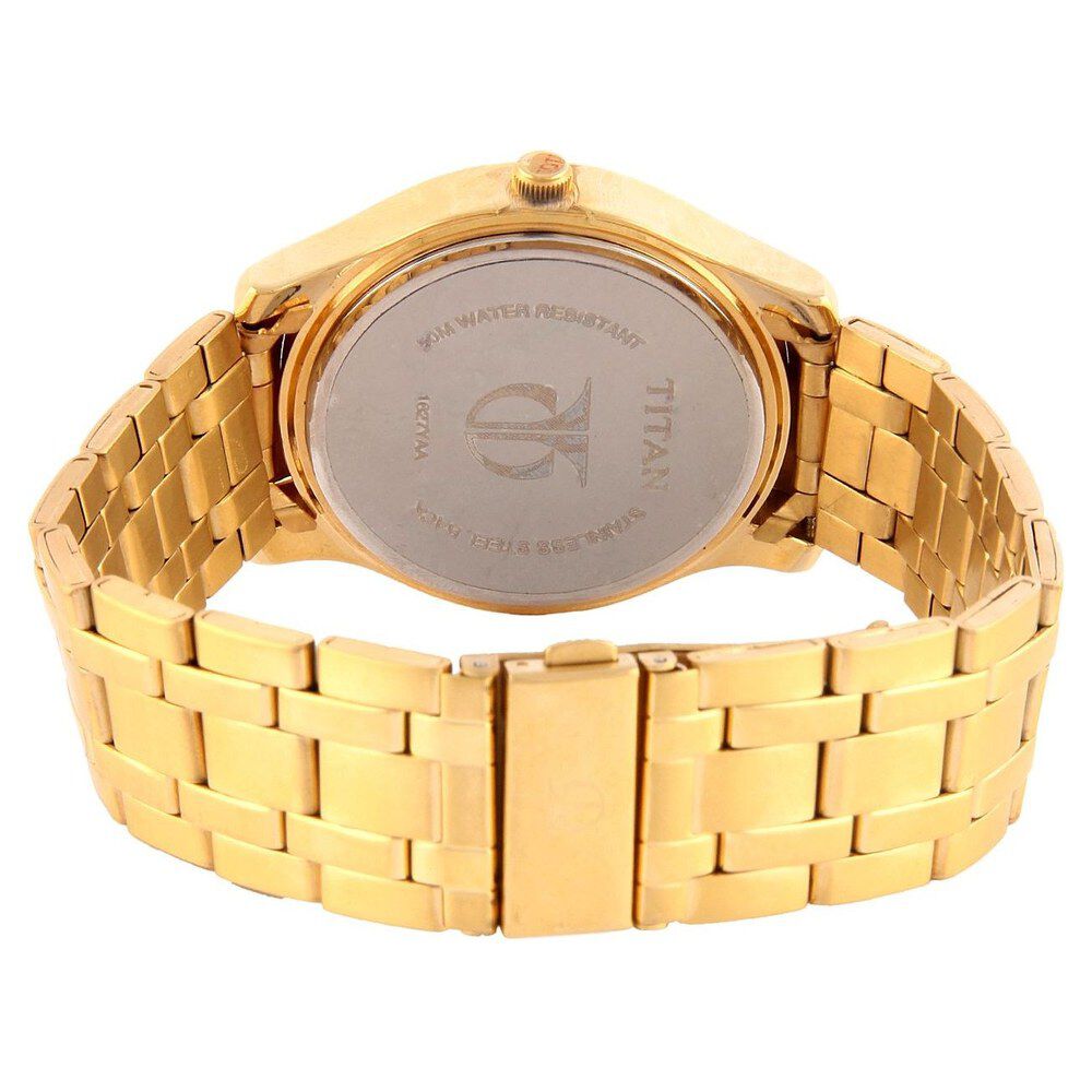 Titan Quartz Analog with Day and Date Black Dial Watch for Men-1627YM03