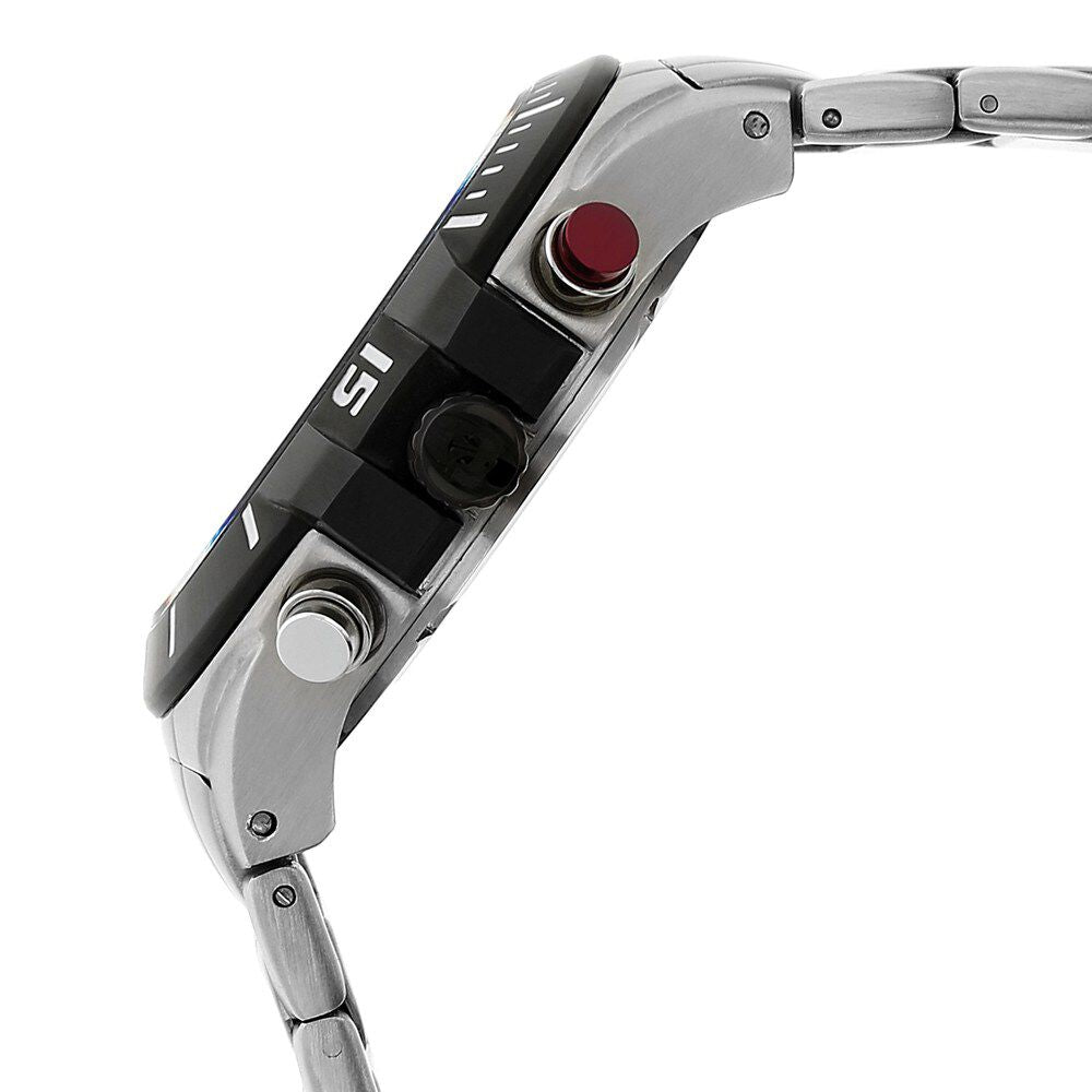 Titan Quartz Chronograph Black Dial Stainless Steel Strap Watch for Men-1631KM01