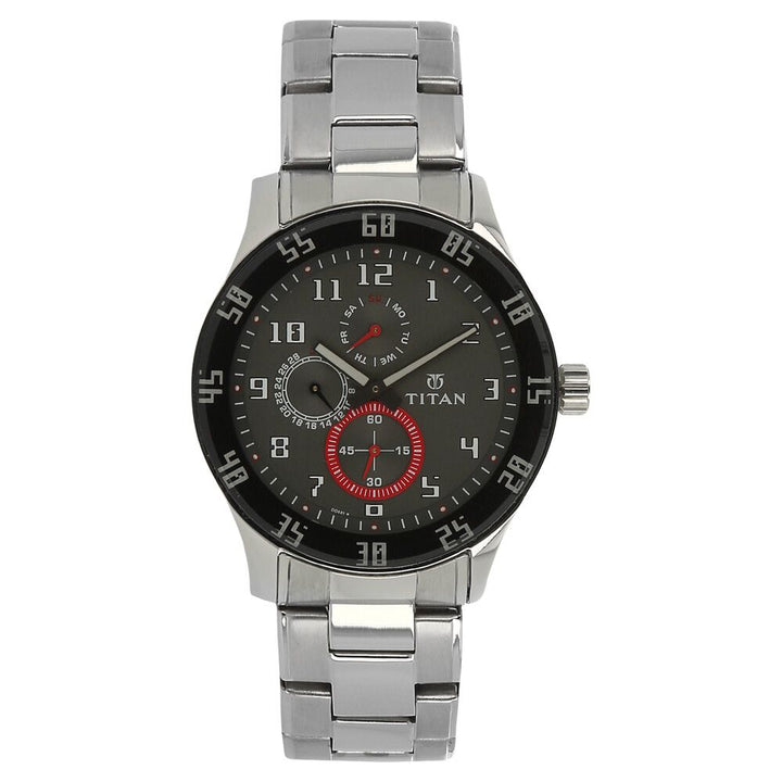 Titan Quartz Multifunction Grey Dial Watch for Men-1632SM02
