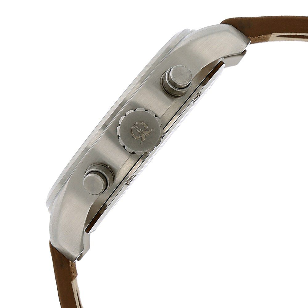 Titan Quartz Chronograph Silver Dial Leather Strap Watch for Men-1634SL01