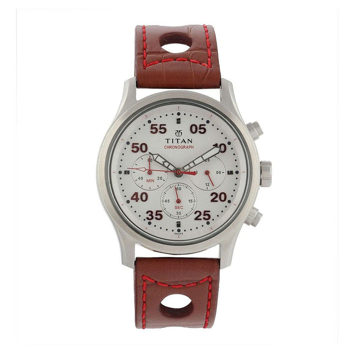 Titan Quartz Chronograph Silver Dial Watch for Men-1634SL04