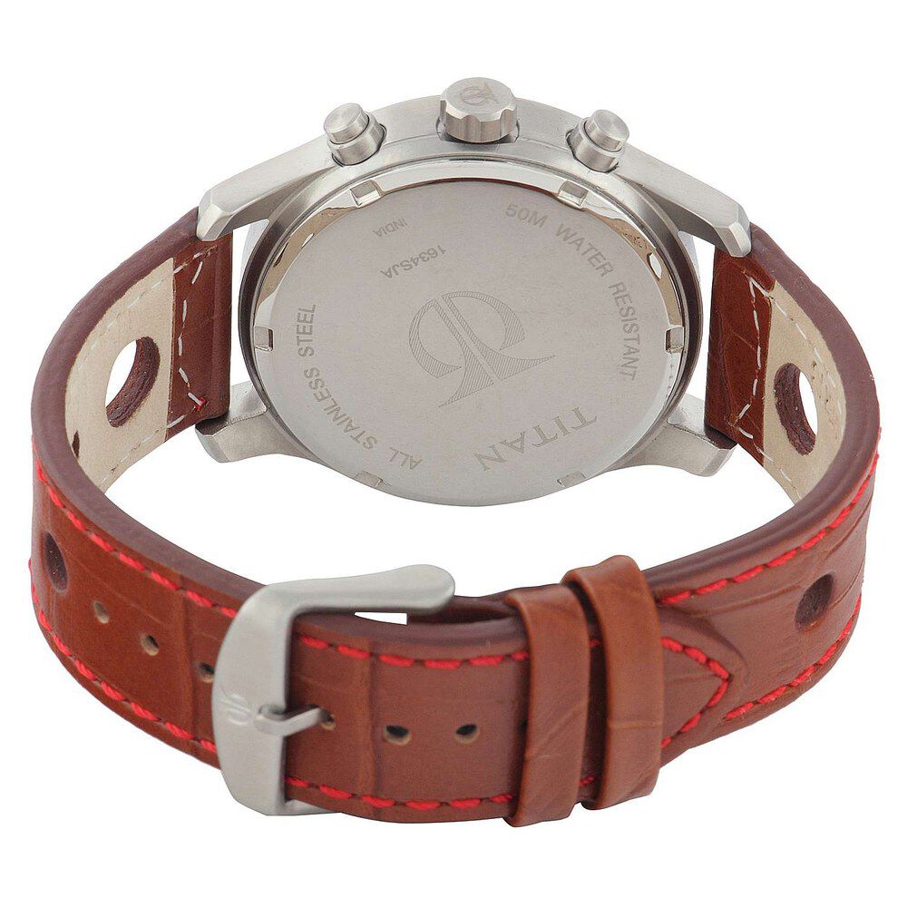 Titan Quartz Chronograph Silver Dial Watch for Men-1634SL04