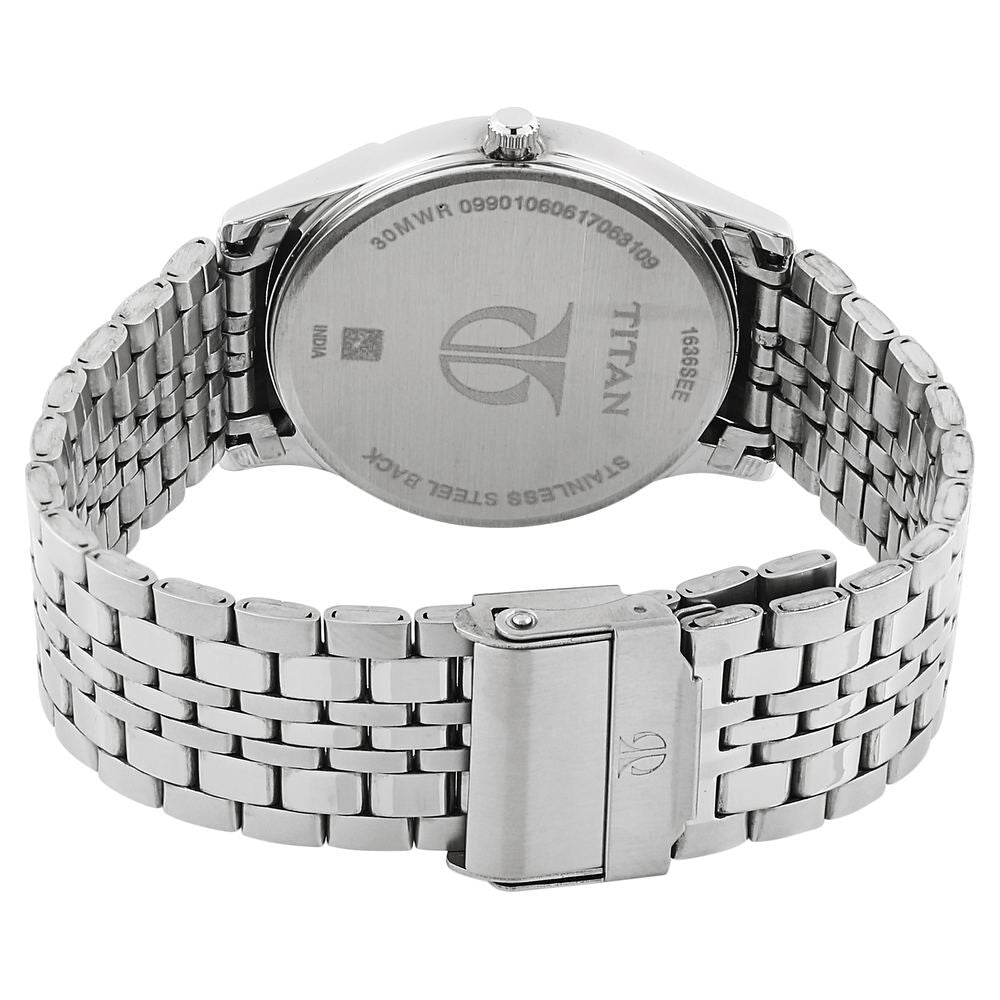 Titan Karishma Black Dial Analog with Day and Date Stainless Steel Strap watch for Men NS1636SM01