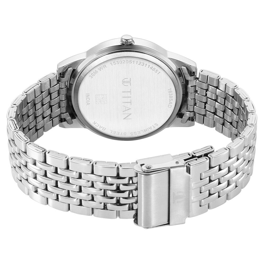 Titan Karishma Zing Quartz Analog Blue Dial Stainless Steel Strap Watch for Men 1638SM02