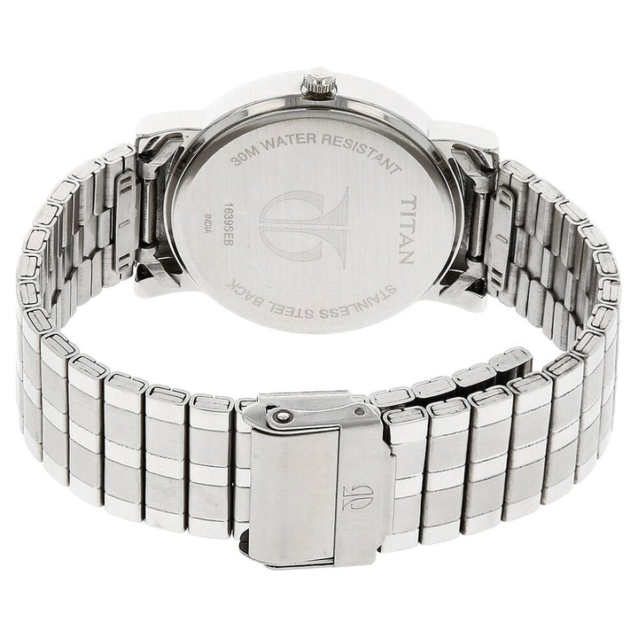 Titan Quartz Analog Black Dial Stainless Steel Strap Watch for Men NM1639SM03