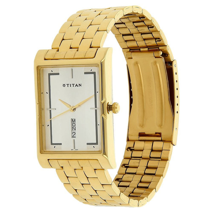 Titan Quartz Analog with Day and Date Silver Dial Stainless Steel Strap Watch for Men-NK1641YM04