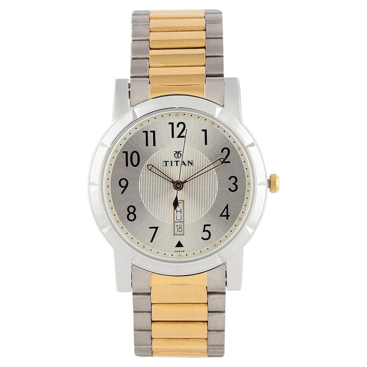 Titan Quartz Analog with Day and Date Silver Dial Watch for Men-NF1647BM01